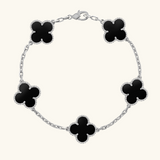 CLOVER | Black/Silver Bracelet